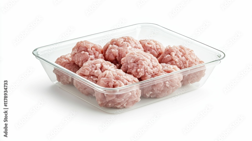 Packaged pork belly Raw ground meat in a plastic tray for cooking. Packaged pork belly Raw ground meat in a plastic tray for cooking.