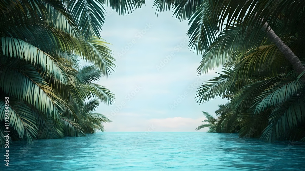 Fototapeta premium beach with palm trees