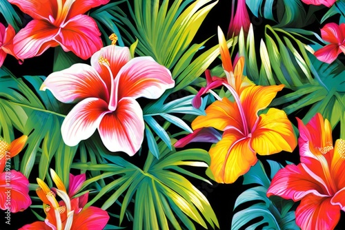 summer tropical tropical flowers leis and hula skirts photo