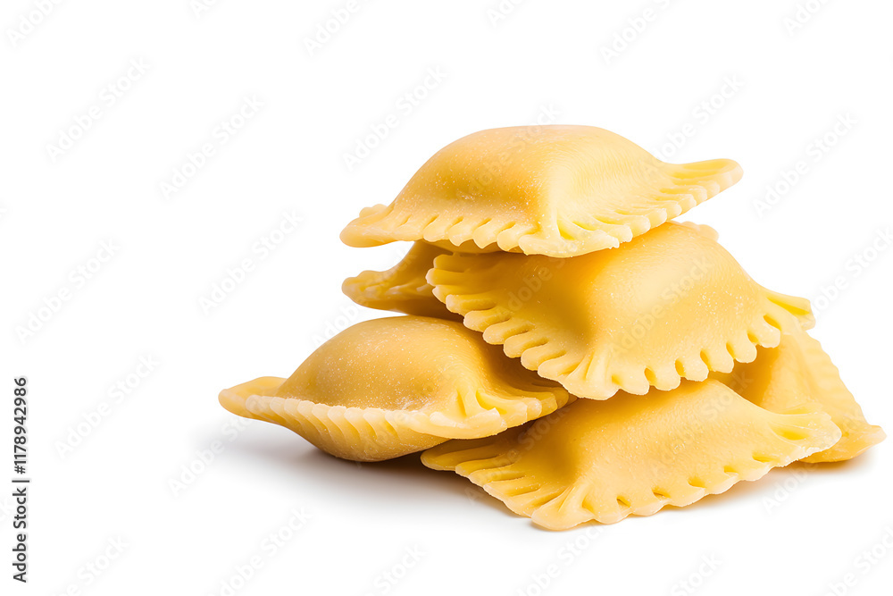Top view Ravioli, isolated on white background Top view Ravioli, isolated on white background