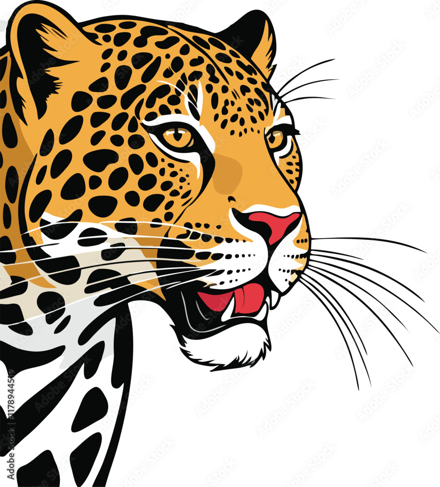 leopard vector illustration white background leopard vector illustration white background