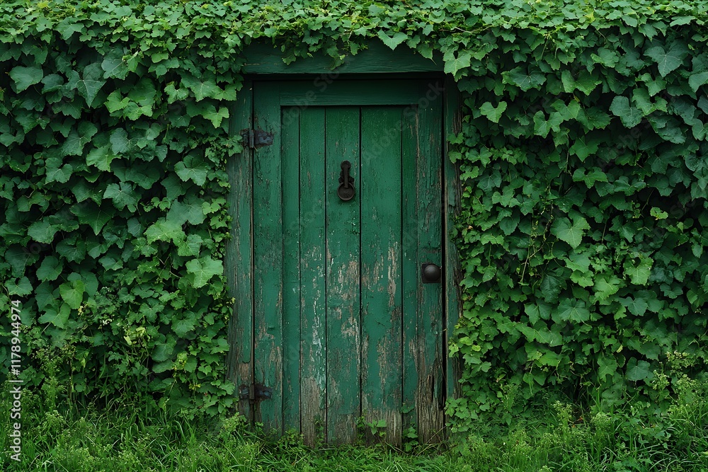 Enchanted Garden Door Surrounded by Lush Green Vines Nature's Secret Hideaway Enchanted Garden Door Surrounded by Lush Green Vines Nature's Secret Hideaway
