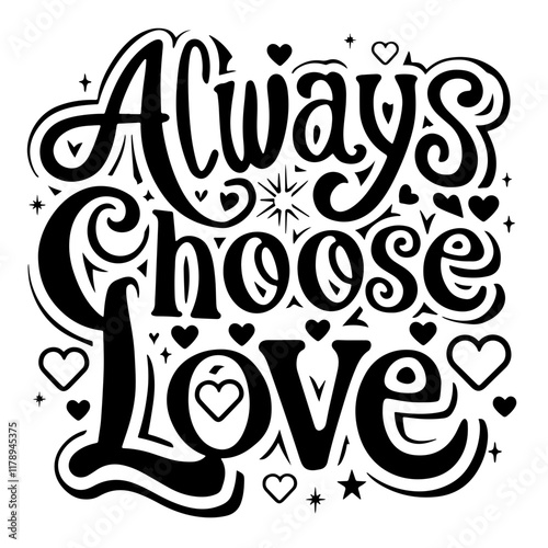 Cute lettering "Always choose love"