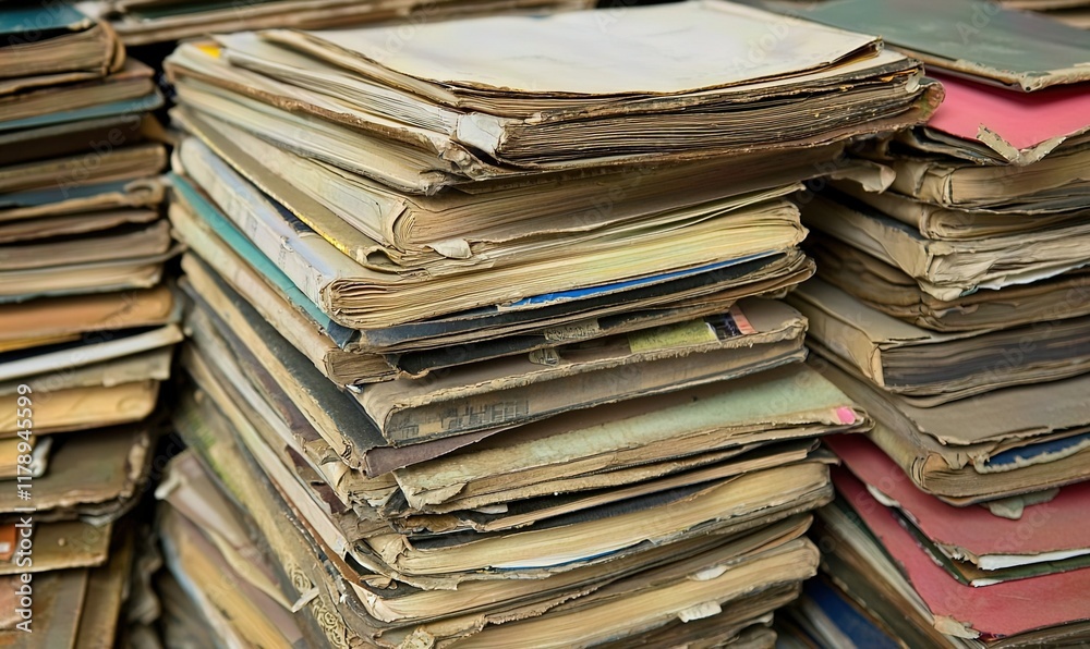 Stack of old, worn books, suggesting history, research, or knowledge. Stack of old, worn books, suggesting history, research, or knowledge.