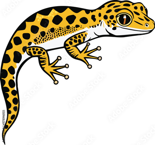 Slika na platnu leopard gecko vector illustration white background