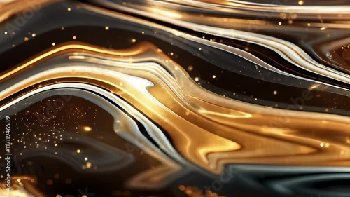 Black golds mesmerizing movement and intricate textures, offering a stunning visual experience that highlights both artistry and sophistication. Flowing shiny golden texture