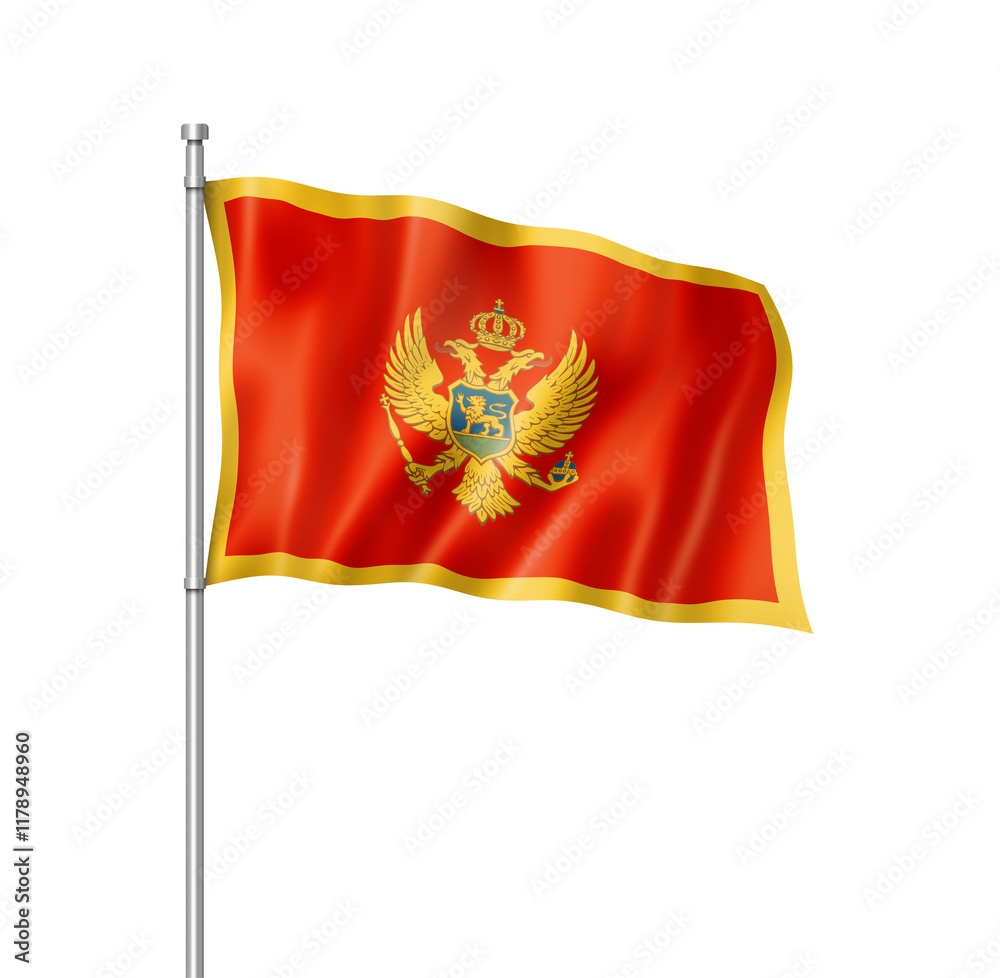 Montenegro flag isolated on white Montenegro flag isolated on white