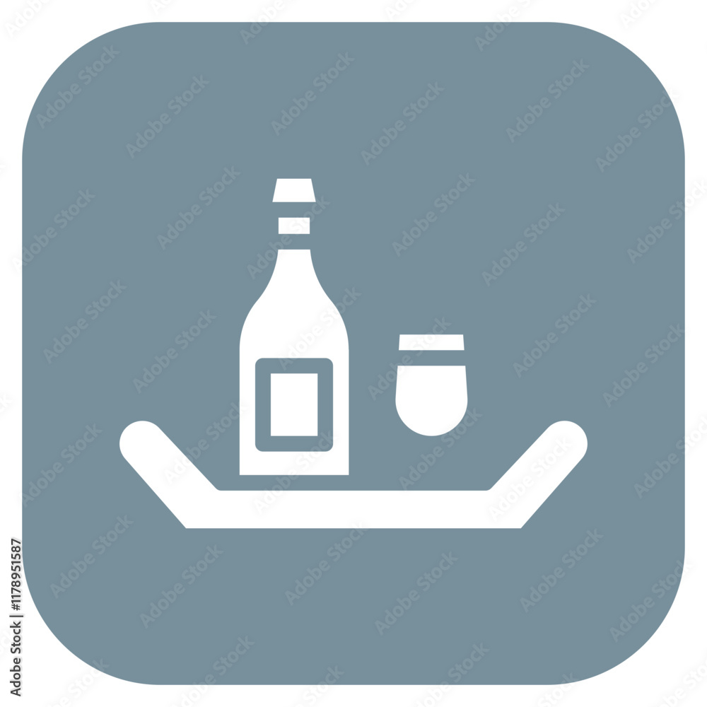 Bottle Service icon vector image. Can be used for Nightclub. Bottle Service icon vector image. Can be used for Nightclub.