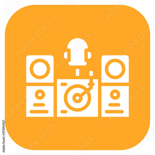 DJ Booth icon vector image. Can be used for Nightclub.