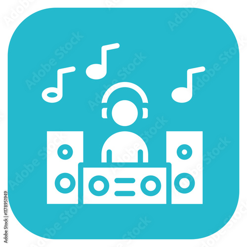 Nightclub DJ icon vector image. Can be used for Nightclub.