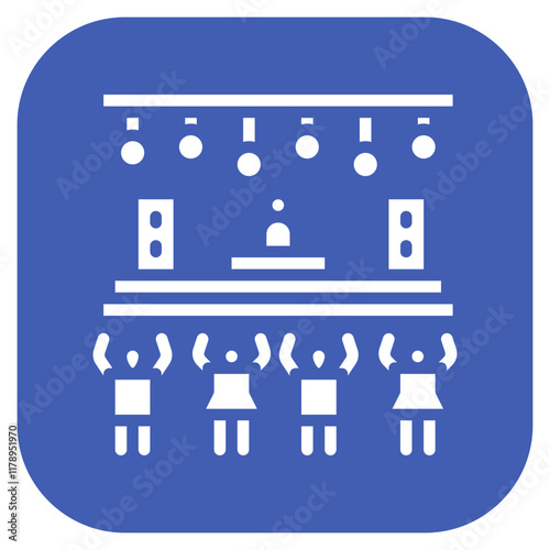 Nightclub Scene icon vector image. Can be used for Nightclub.