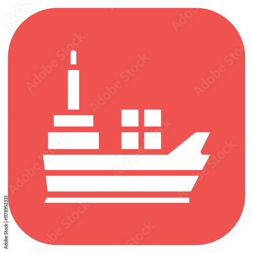 Cargo Ship icon vector image. Can be used for Harbour.