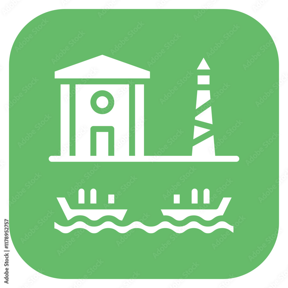 Fototapeta premium Port Authority icon vector image. Can be used for Harbour.