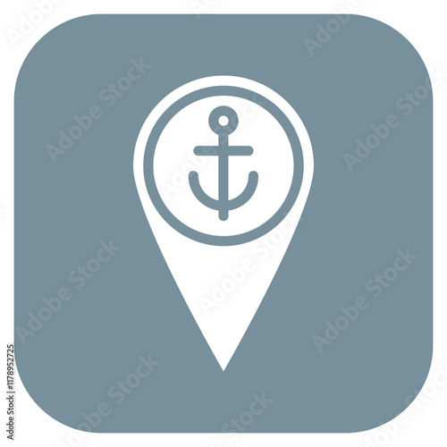 Harbor Map icon vector image. Can be used for Harbour.