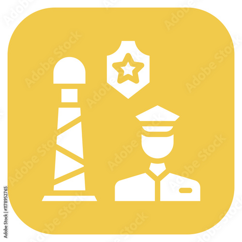 Port Security icon vector image. Can be used for Harbour.