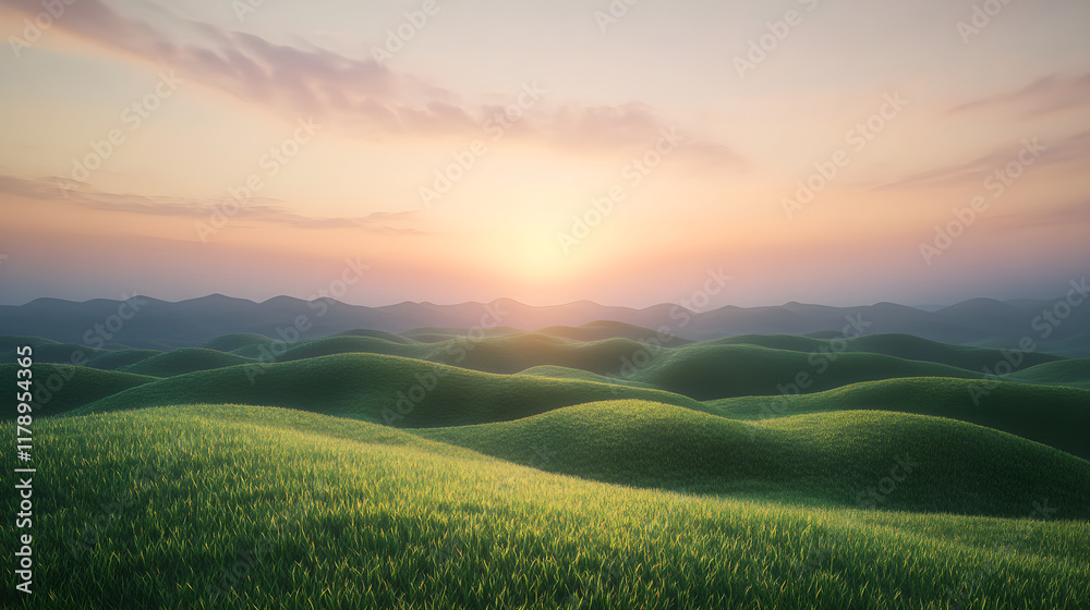 Sunset Symphony Over Rolling Hills: A Dance of Light and Shadow Across Verdant and Golden Fields Under a Painted Sky Sunset Symphony Over Rolling Hills: A Dance of Light and Shadow Across Verdant and Golden Fields Under a Painted Sky