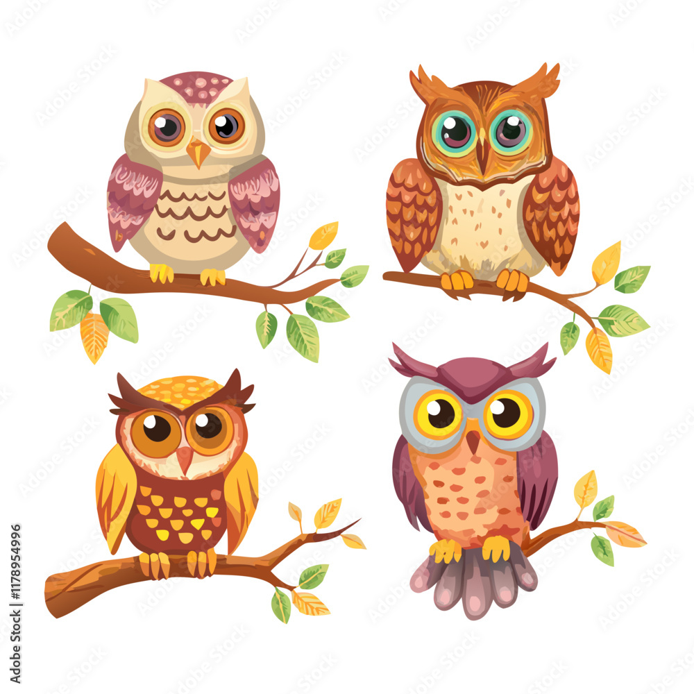 Charming Owl Vector Collection for Nature Lovers Charming Owl Vector Collection for Nature Lovers