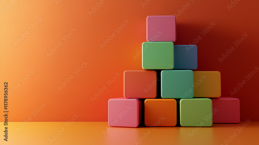 Obraz premium Creative combination of colorful blocks