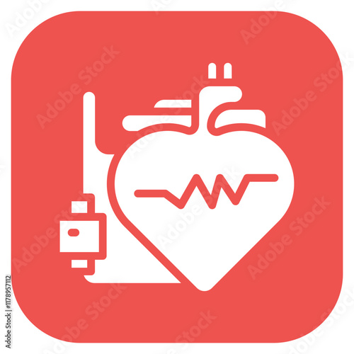 Pacemaker Implantation icon vector image. Can be used for Surgeries.