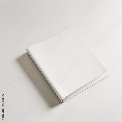 White blank magazine cover mockup on white background. photo