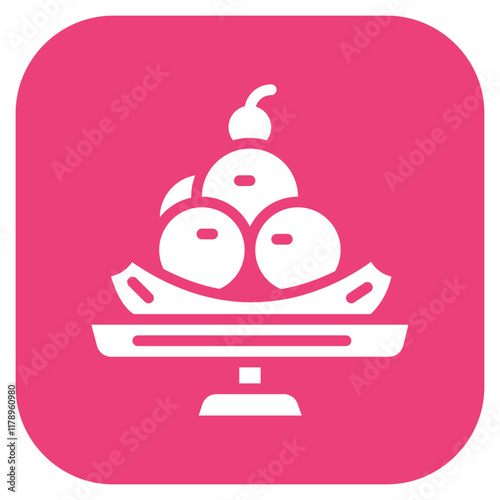 Banana Split icon vector image. Can be used for Icecream Shop.