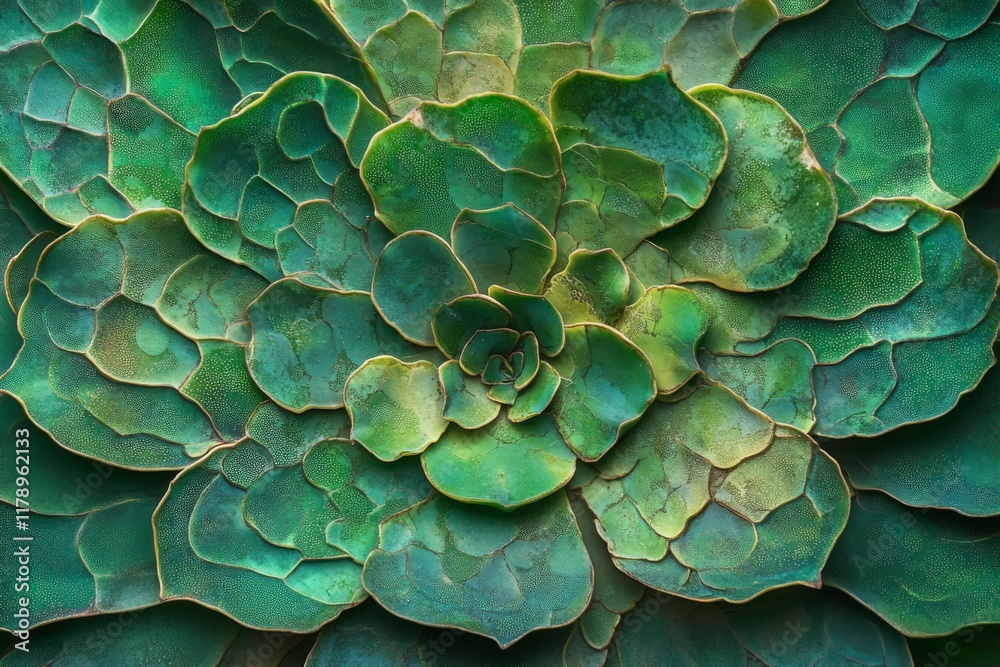 Naklejka premium Top view of a succulent with bright green rosette leaves