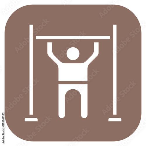 Pull Up Bar icon vector image. Can be used for Weightlifting.