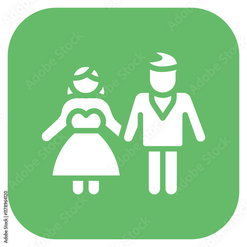 Bride and Groom icon vector image. Can be used for Honeymoon.