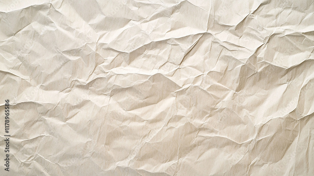 Fototapeta premium Beige wrinkled paper background recycled from paper packaging