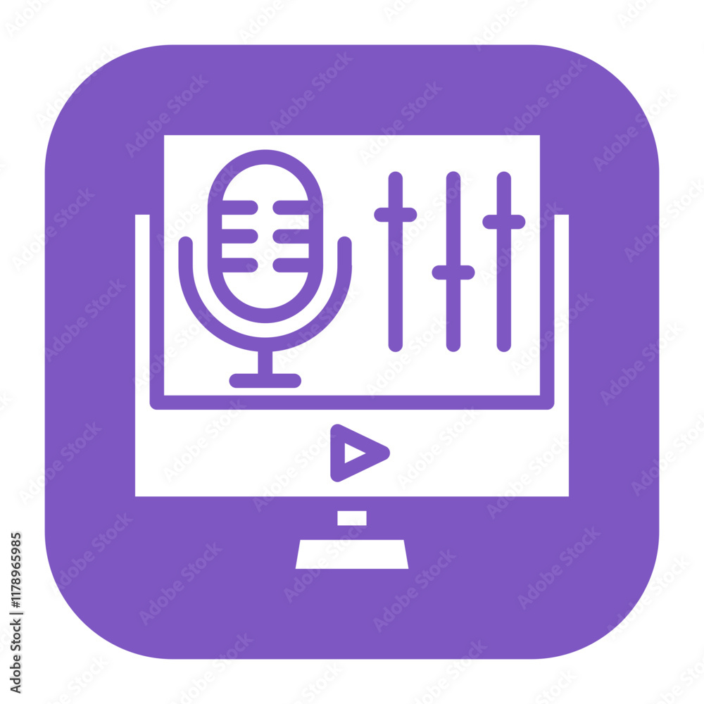 Podcast Editing icon vector image. Can be used for Podcast. Podcast Editing icon vector image. Can be used for Podcast.