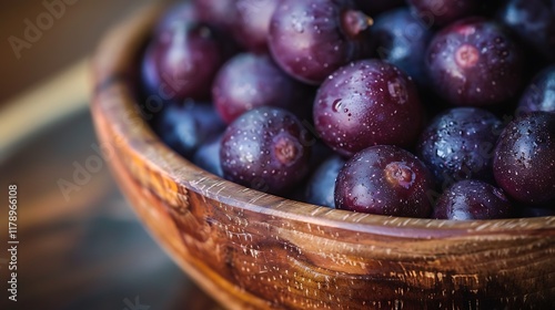 Wallpaper Mural Acai fruit in an oak dish up close Torontodigital.ca