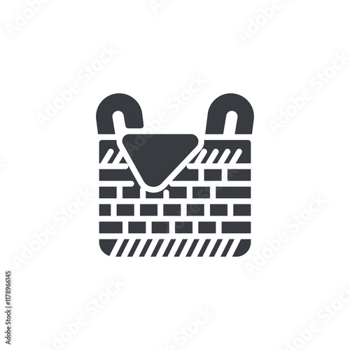 A woven basket vector icon