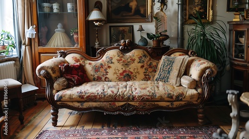 An antique sofa in a sentimental area