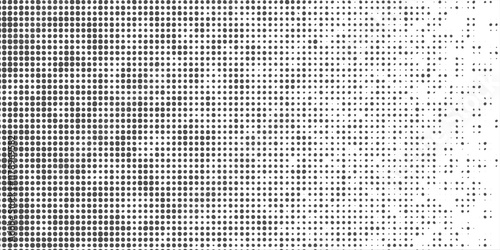 Abstract monochrome pattern. Random halftone. Pointillism style. Background with irregular, chaotic dots, points, circle. Grainy grunge texture. Black and white color. Vector illustration