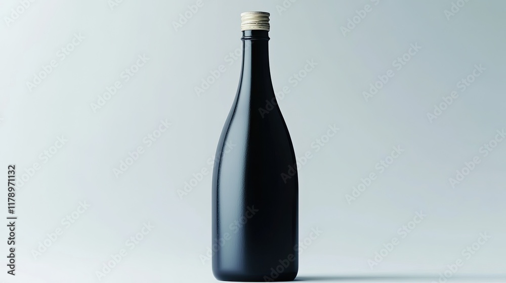 Sake bottle with a screw cap on a white background - Sake bottle with a screw cap on a white background -