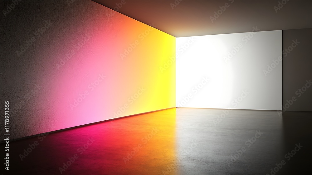 Abstract Room With Gradient Wall And Bright White Panel Abstract Room With Gradient Wall And Bright White Panel
