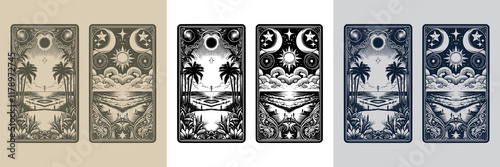 timeless beach playing card tattoo design