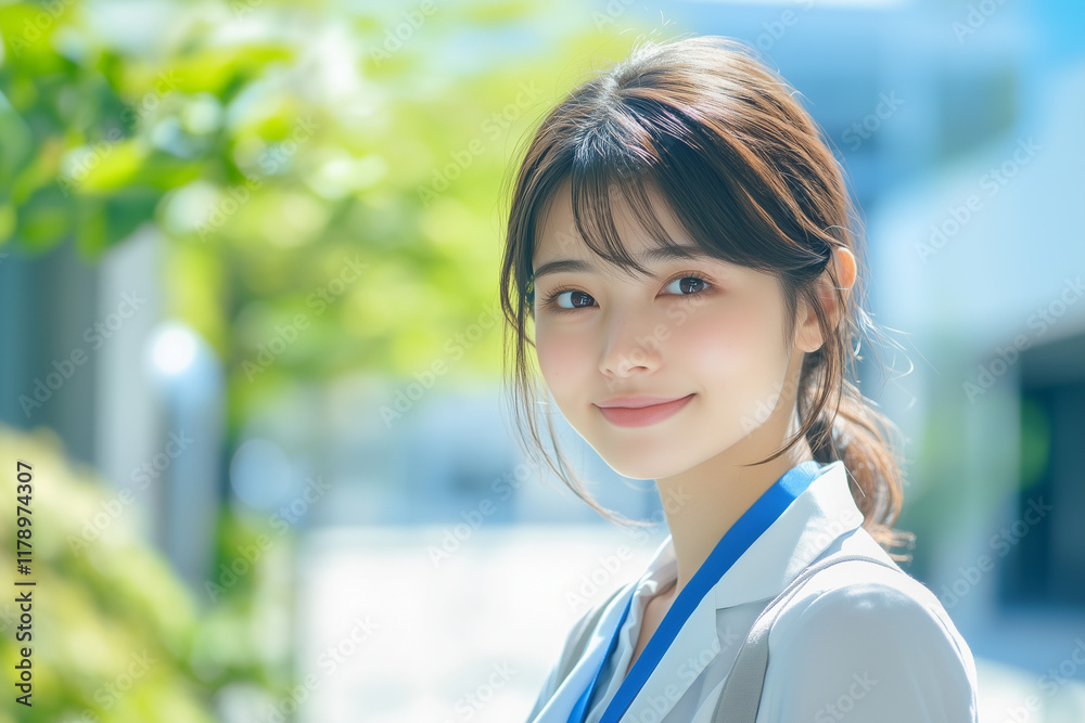 笑顔の女性会社員・若手社員