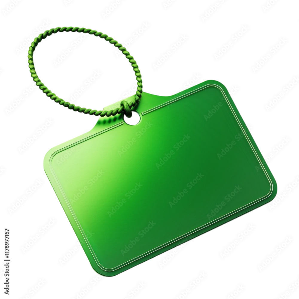 Fototapeta premium Green Label Isolated on a Transparent Background