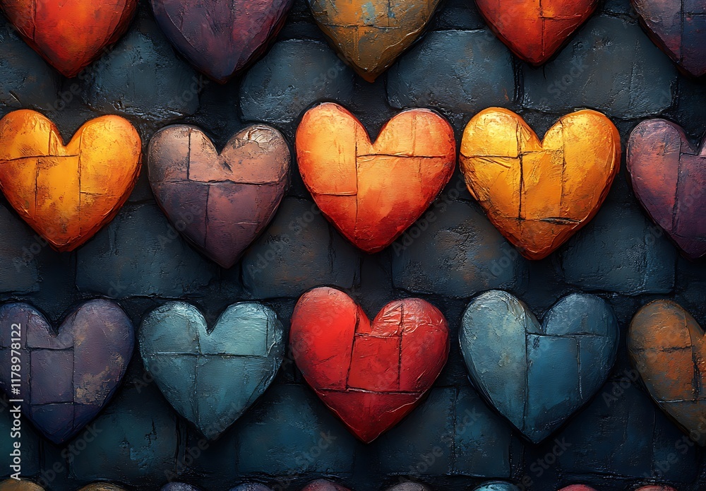 Obraz premium Colorful Hearts Collection