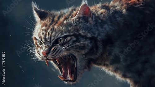 Roaring wild cat  photo