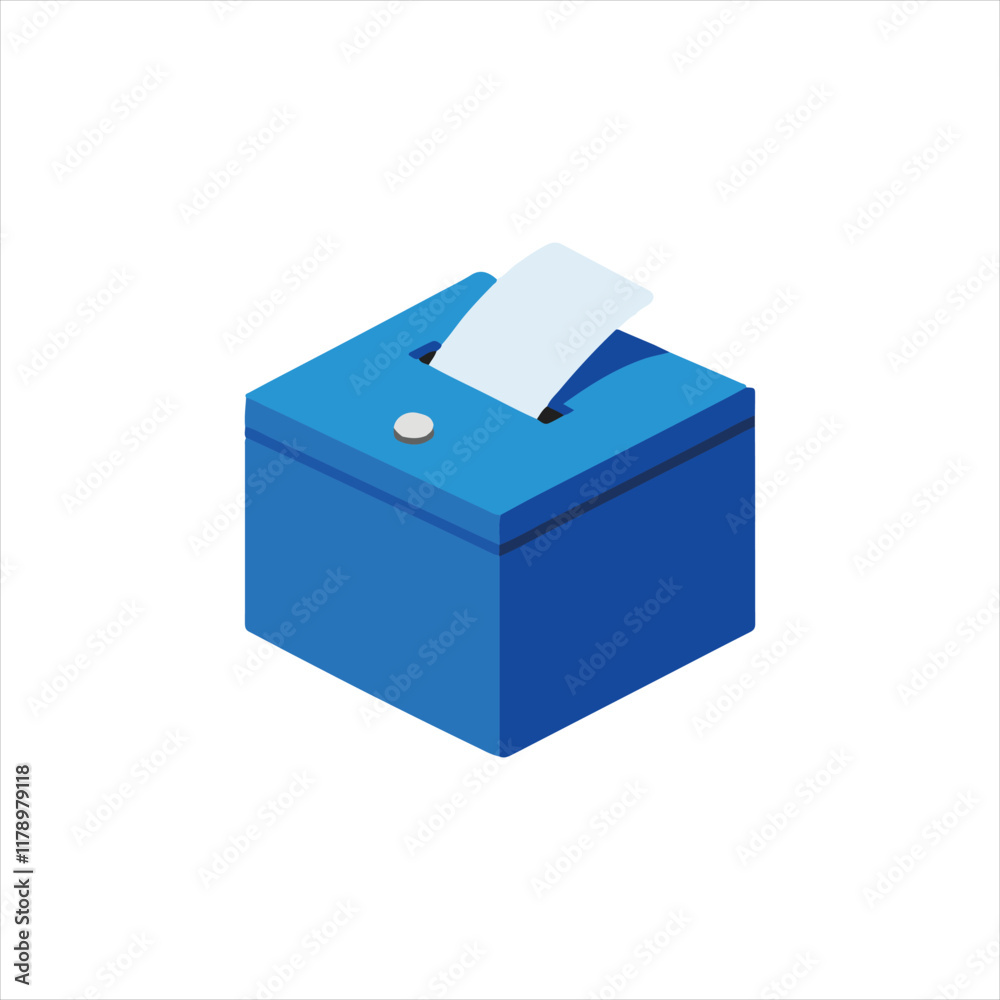 Ballot box with ballot isolated on white background. Ballot box with ballot isolated on white background.