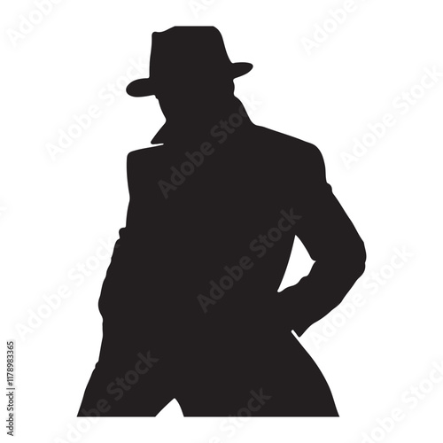 Detective silhouette vector illustration
