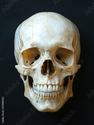 Frontal View of a Human Skull