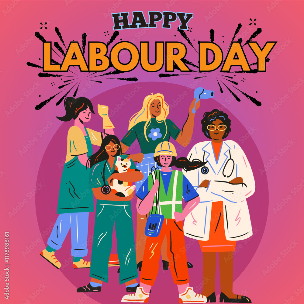 Obraz premium Happy Labour Day Post for instagram, facebook , twiter etc