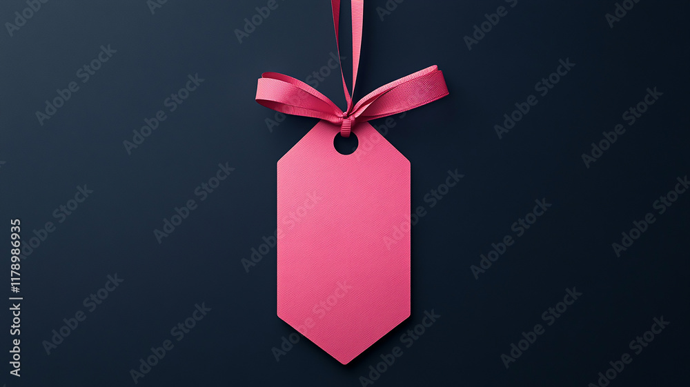 pink Gift Label isolated on dark background pink Gift Label isolated on dark background