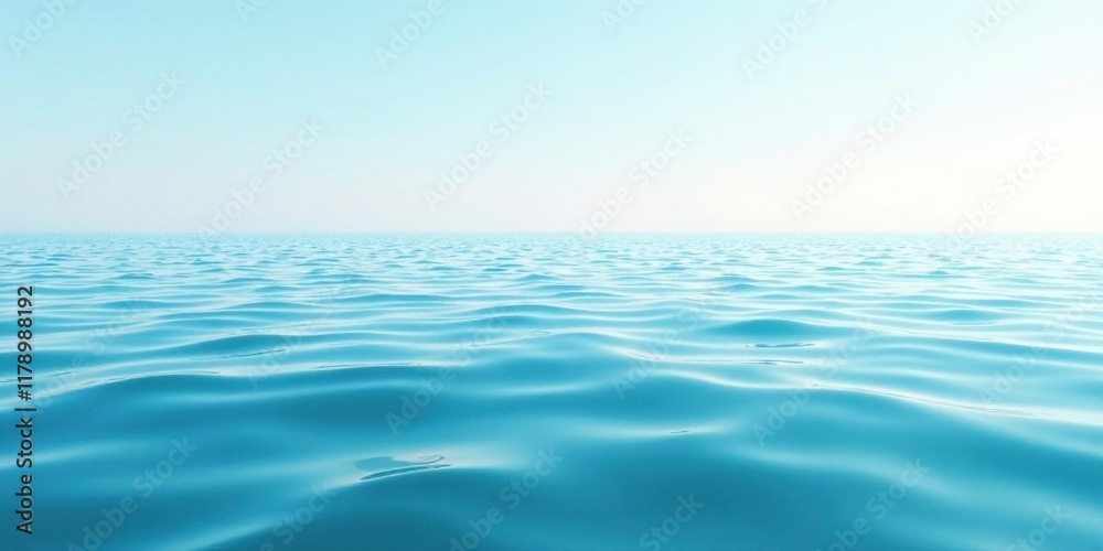 Obraz premium Serene Ocean Surface A Tranquil Seascape of Gentle Waves Under a Clear Sky