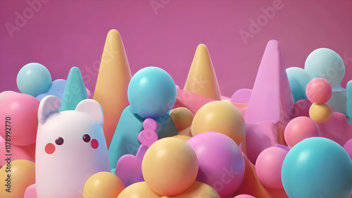 Abstract 3d render, colorful background design, modern illustration