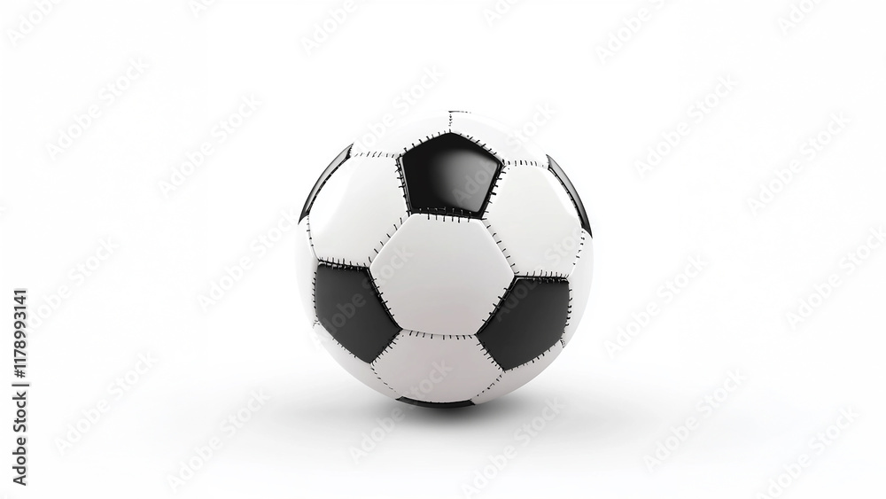 Fototapeta premium Soccer ball, Football, isolated on white background, full depth of field