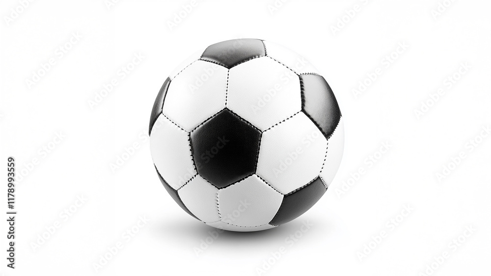 Fototapeta premium Soccer ball, Football, isolated on white background, full depth of field